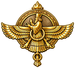 Golden Ancient Persian Faravahar  Precision Cut Decal